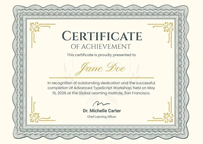 Beige Classic Certificate of Achievement thumbnail