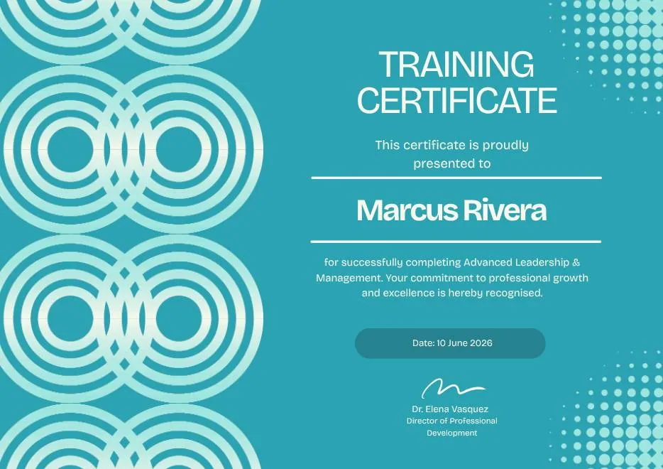 Blue Tosca Geometric Training Certificate thumbnail