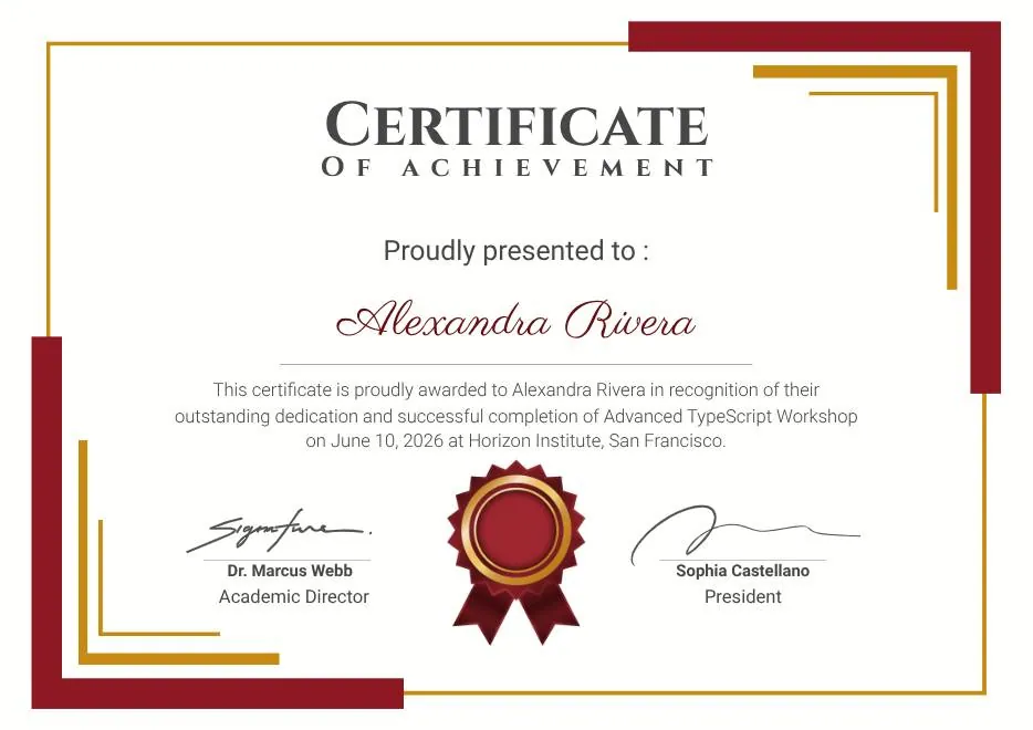Red and Gold Achievement Certificate thumbnail